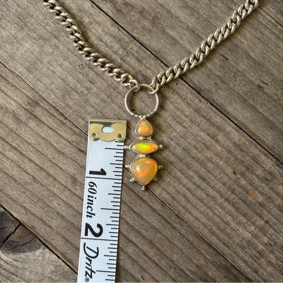 NWT Gaia’s Sacred Garden Opal & Silver Necklace/Choker W/Box Australian Opal - Picture 7 of 9